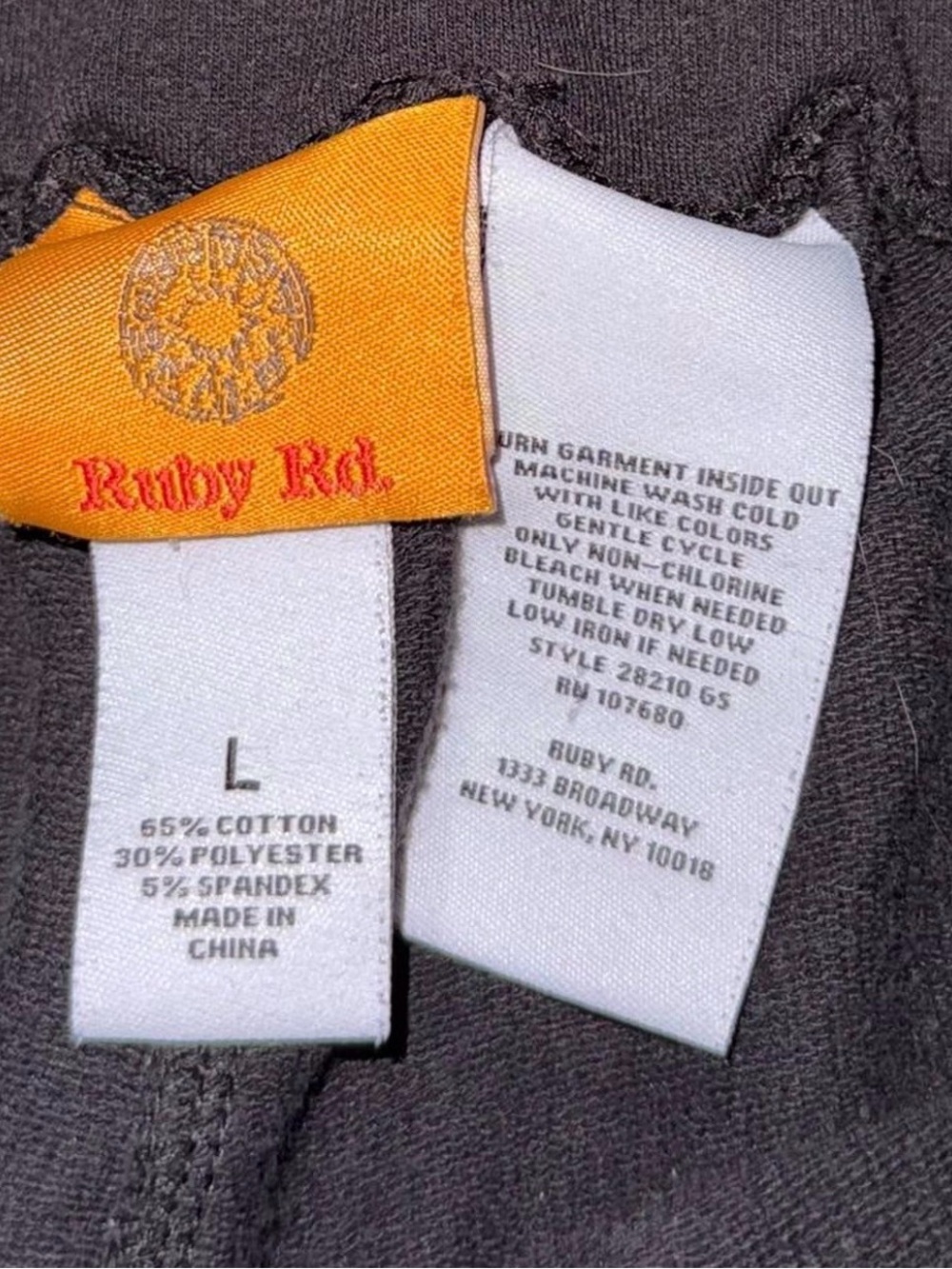 Ruby Rd. Black Sweatshirt with Orange Brand Tag - Picture 5 of 7